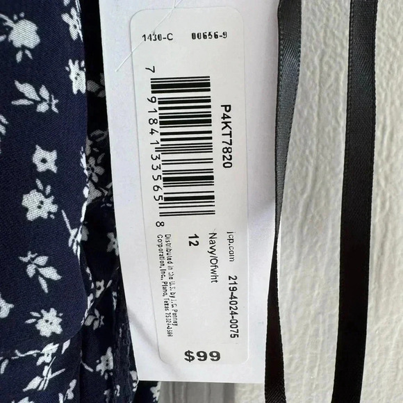 NWT $99 PREMIER AMOUR Navy Floral Maxi Dress Sleeveless Ruffle Lace Sz 12 Large - Picture 6 of 13